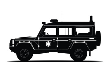 Emergency vehicle silhouette vector