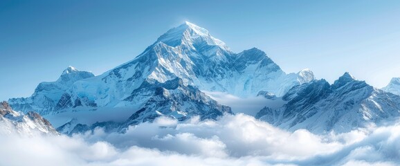 Obraz premium The Majestic Mountain Range And Glacier Create A Breathtaking View, HD