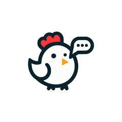 chicken chat message logo vector illustration template design