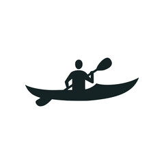 man kayak sport logo vector illustration template design