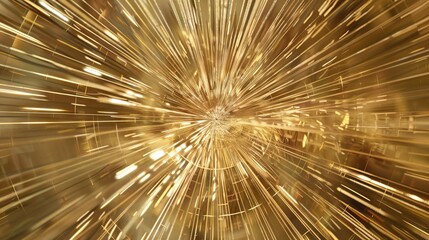 Naklejka premium Dynamic Abstract Gold Light Burst with Sparkling Particles and Vibrant Neon Brilliance for Modern Design