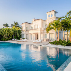 Fototapeta premium swimming pool in z luxurious hotel