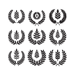 laurel sign illustration icon logo vector illustration