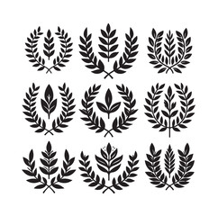 Obraz premium laurel sign illustration icon logo vector illustration