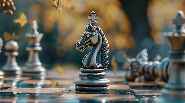 Brave knight goes out on its own to attack opponent's strong defenses in game of chess