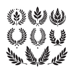 laurel sign illustration icon logo vector illustration