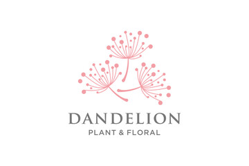 Abstract dandelion logo design illustration 