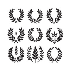 laurel sign illustration icon logo vector illustration
