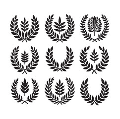 laurel sign illustration icon logo vector illustration