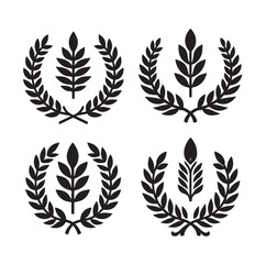 laurel sign illustration icon logo vector illustration