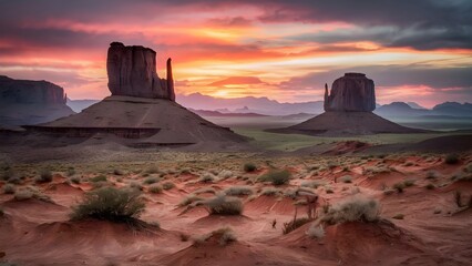 Fototapeta premium Describe the unique features of a desert landscape. 