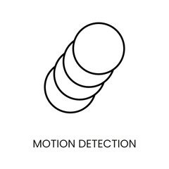 Motion detection line vector icon with editable stroke for placement on cctv camera system packaging