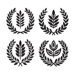 Fototapeta premium laurel sign illustration icon logo vector illustration