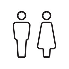 Lavatory and restroom sign for man and women isolated icon graphic vector