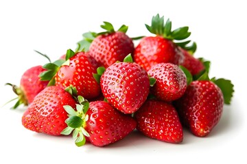 strawberries on white background