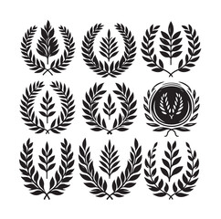 Obraz premium laurel sign illustration icon logo vector illustration