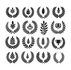 laurel sign illustration icon logo vector illustration