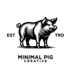 Obraz premium Pig logo icon design illustration template