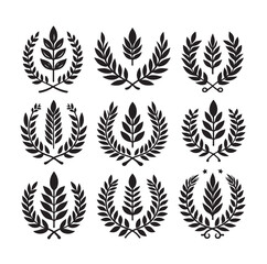 laurel sign illustration icon logo vector illustration