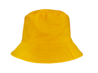 Yellow bucket hat isolated PNG transparent