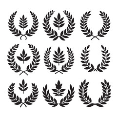 laurel sign illustration icon logo vector illustration