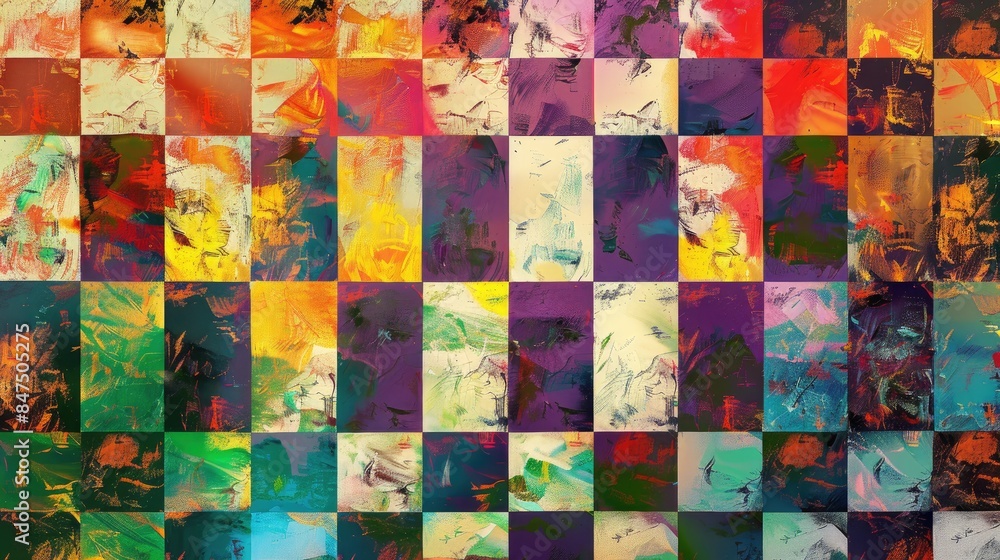 Poster abstract multicolored checkered pattern for modern design concept