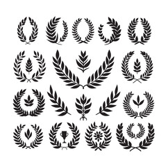 laurel sign illustration icon logo vector illustration