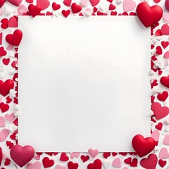 A blank white paper with a valentines day border theme --ar 4:5