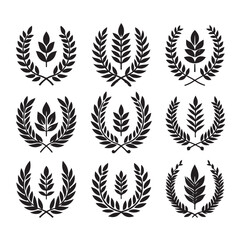 laurel sign illustration icon logo vector illustration
