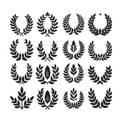 laurel sign illustration icon logo vector illustration