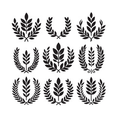 Obraz premium laurel sign illustration icon logo vector illustration