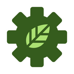 Sustainability icon flat style in green color