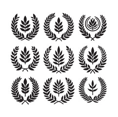 Obraz premium laurel sign illustration icon logo vector illustration