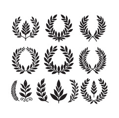 laurel sign illustration icon logo vector illustration