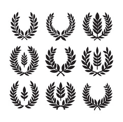 laurel sign illustration icon logo vector illustration