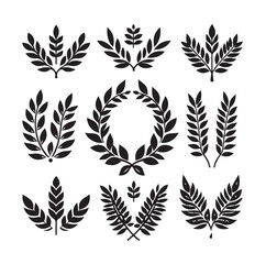 laurel sign illustration icon logo vector illustration