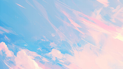 Soft blue and pink sky with clouds with copy space text. This design is perfect for a website, brochure, or presentation about nature, weather, or peace.