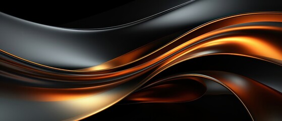 Abstract 3D business background, metallic surfaces, dynamic flow
