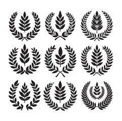 laurel sign illustration icon logo vector illustration
