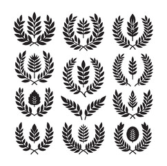 laurel sign illustration icon logo vector illustration
