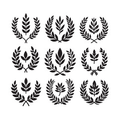 laurel sign illustration icon logo vector illustration