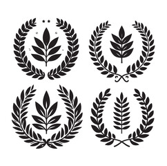 Obraz premium laurel sign illustration icon logo vector illustration