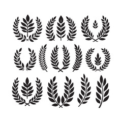 laurel sign illustration icon logo vector illustration