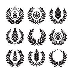 laurel sign illustration icon logo vector illustration