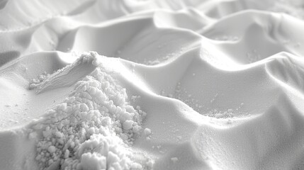 The white sand surface has a beautiful wave-like pattern.