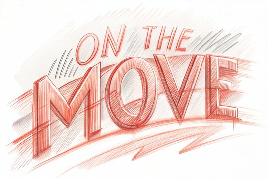 on the move. red watercolor splash background