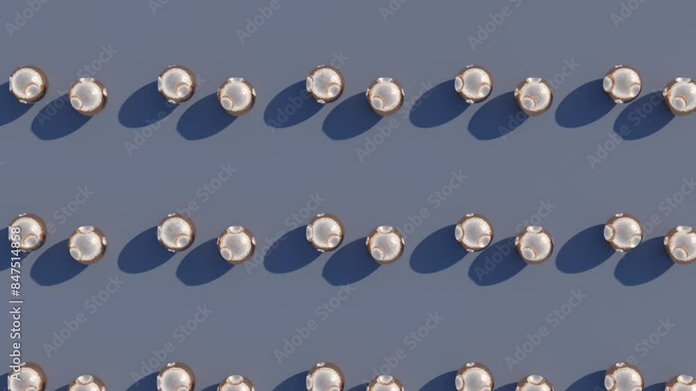 Aufkleber abstract 3d motion background with rolling balls on a black background: seamless geometric animation