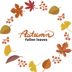 秋の落ち葉のベクターフレーム