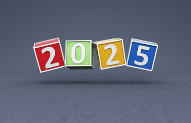 Obraz premium New Year 2025 Creative Design Concept - 3D Rendered Image 