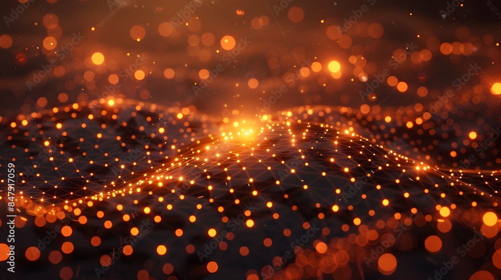 Aufkleber captivating digital communication network with glowing celestial constellation of luminous nodes and